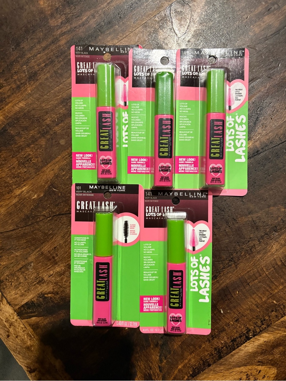 Set of 5 Maybelline New York Great Lash Lots of Lashes Mascara